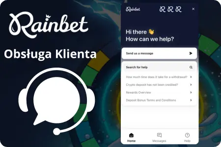 Obsługa klienta Rainbet - czat na żywo 24/7 i centrum pomocy