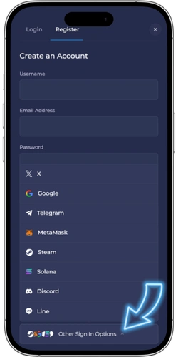 Rainbet wybór metody rejestracji email Steam Google MetaMask
