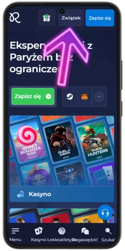 Otwórz stronę i kliknij Login Rainbet