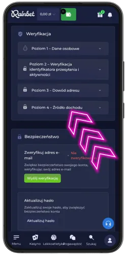 Weryfikacja e-mail Rainbet